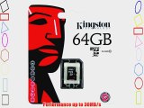 Kingston Digital 64 GB microSD Class 10 UHS-1 Memory Card 30MB/s with Adapter  (SDCX10/64GB)