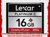 Lexar Platinum II 200x 16GB CompactFlash Memory Card LCF16GBSBNA200