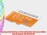 Samsung 64GB EVO Class 10 MicroSDXC UHS-I Card up to 48MB/s with SD Adapter (MB-MP64D/CN)