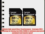 Lexar Professional 600x 16GB SDHC UHS-I Flash Memory Card 2-Pack of 16GB