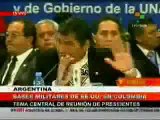 Cumbre UNASUR Bariloche Argentina Declaraciones Presidente de Ecuador Rafael Correa 3/4