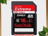 SanDisk 16GB Extreme HD VIDEO SDHC Class 6 Card Secure Digital 20MB/s ( SDSDX-016G Bulk Packaging