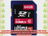 Memzi 64GB Class 10 45MB/s Ultima Pro SDXC Memory Card for Sony Handycam Series Digital Camcorders