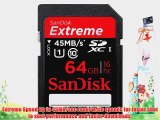 SanDisk Extreme 64GB SDXC UHS-1 Flash Memory Card Speed Up To 45MB/s- SDSDX-064G-X46 (Label