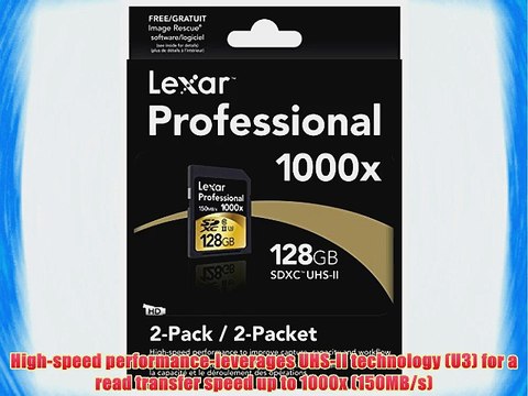 Lexar Professional 1000x 128GB SDXC UHS-II Card LSD128CRBNA10002 - 2 Pack