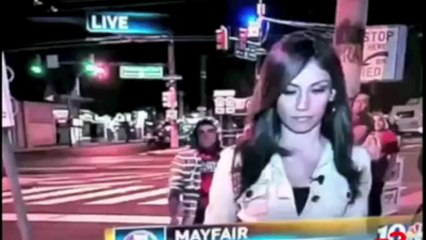 Hot Reporter Gets "HUMPED"
