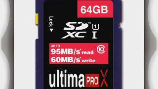 Memzi 64GB Class 10 Ultima Pro X 95MB/s Read - 60MB/s Write SDXC Memory Card for Toshiba Pistol