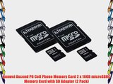 Huawei Ascend P6 Cell Phone Memory Card 2 x 16GB microSDHC Memory Card with SD Adapter (2 Pack)