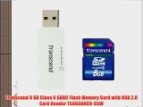 Transcend 8 GB Class 6 SDHC Flash Memory Card with USB 2.0 Card Reader TS8GSDHC6-S5W