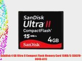 SanDisk 4 GB Ultra II Compact Flash Memory Card 15MB/S (SDCFH-004G-A11)