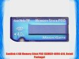 SanDisk 4 GB Memory Stick PRO (SDMSV-4096-A10 Retail Package)