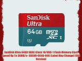 SanDisk Ultra 64GB SDXC Class 10/UHS-1 Flash Memory Card Speed Up To 30MB/s- SDSDU-064G-U46