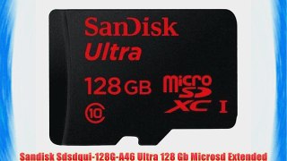 Sandisk Sdsdqui-128G-A46 Ultra 128 Gb Microsd Extended Capacity (Microsdxc) - Class 10/Uhs-I