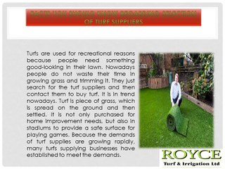Facts you should know regarding selection of turf suppliers