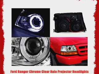 Ford Ranger Chrome Clear Halo Projector Headlights