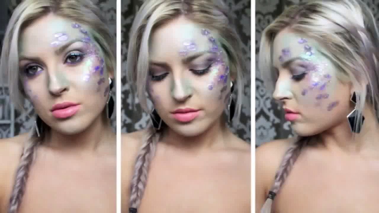 Makeup halloween tutorial   Mermaid Makeup Tutorial ♡ Halloween, Glitter 720p mp4