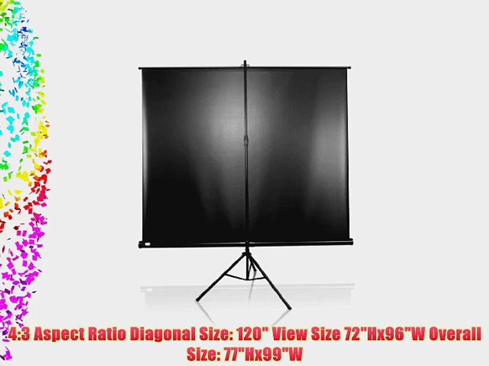 Elite Screens T120UWV1 Tripod Series Portable Projection Screen (120 Diag. 4:3 72Hx96W)