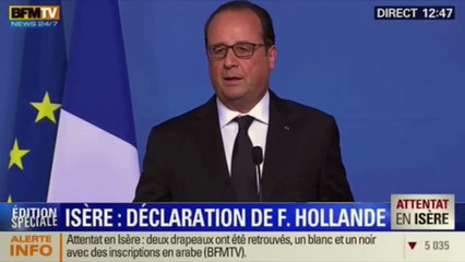 Attentat en Isère: "l'émotion ne peut pas être la seule réponse" déclare Hollande