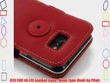 HTC EVO 4G LTE Leather Case - Book Type (Red) by PDair