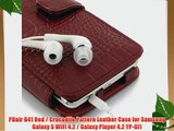 PDair B41 Red / Crocodile Pattern Leather Case for Samsung Galaxy S WiFi 4.2 / Galaxy Player