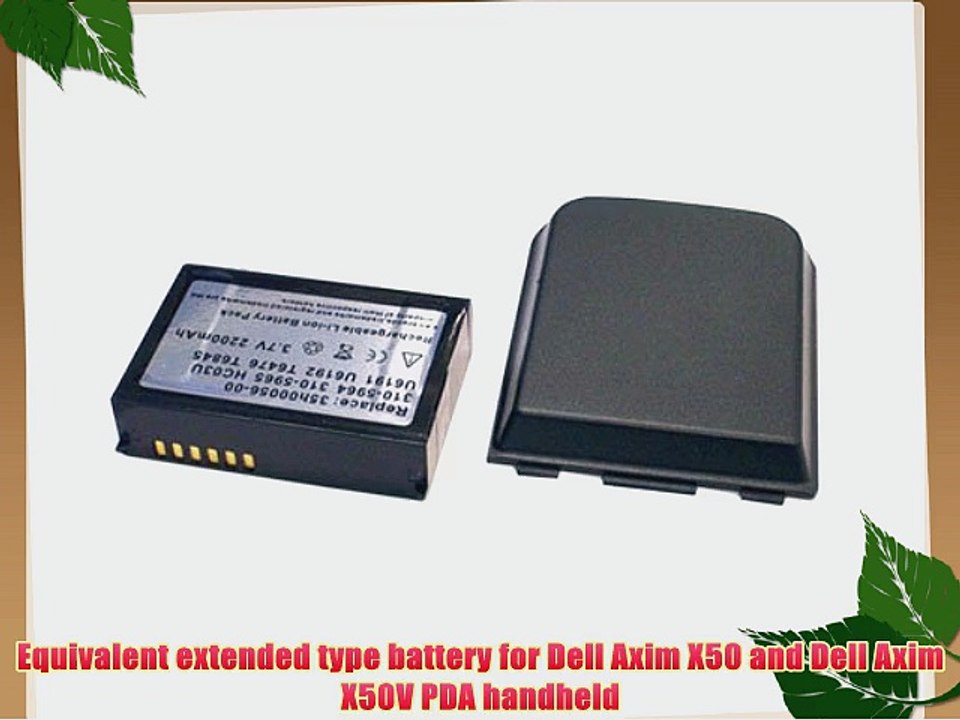 Hitech -Dell Axim X50/ X50V Equivalent Battery (Extended battery with door)