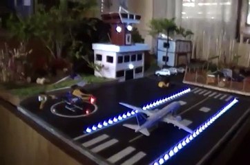 maqueta de aeropuerto con luces