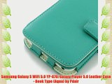 Samsung Galaxy S WiFi 5.0 YP-G70/Galaxy Player 5.0 Leather Case - Book Type (Aqua) by Pdair