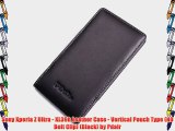 Sony Xperia Z Ultra - XL39h Leather Case - Vertical Pouch Type (NO Belt Clip) (Black) by Pdair