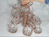 3 Track Copper Rolling Ball Sculpture Marble Run