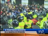 Se registraron incidentes en la marcha de oposición