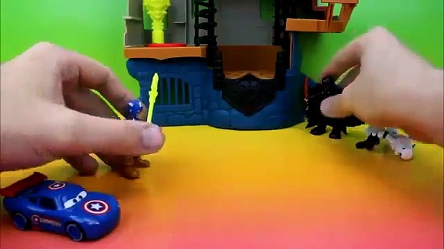 Disney Cars Lightning McQueen as Captain Car McQueen saves Captain America Buzz Lightyear