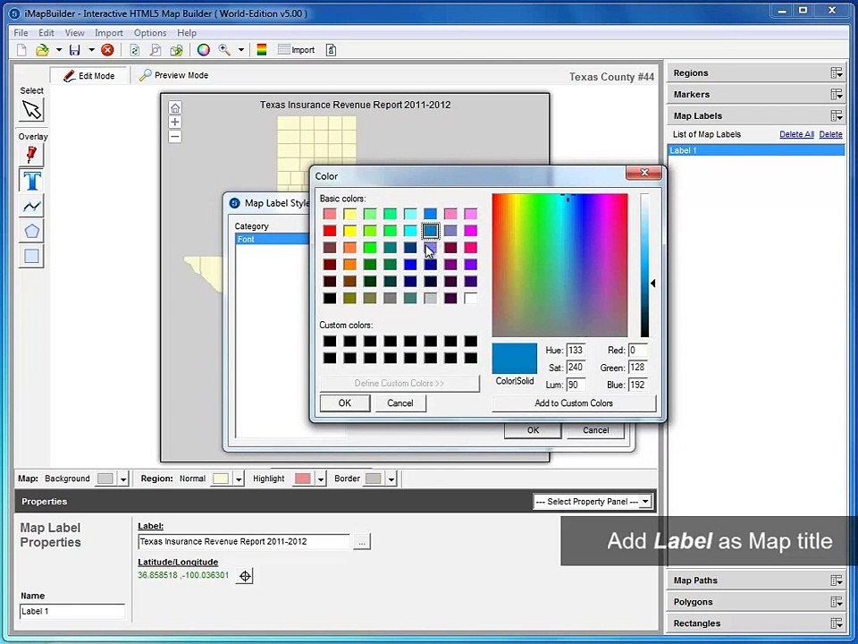 Create an Interactive US Map with Overlays - HTML5 US Texas County Map