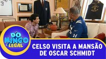 Celso Portiolli visita a mansão de Oscar Schmidt