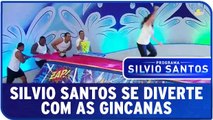 Silvio Santos se diverte com as Gincanas