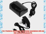 2-In-1 USB Hot Sync Cradle Desktop Charger with AC Adapter For Palm Treo 800w Smartphone