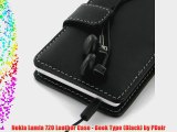 Nokia Lumia 720 Leather Case - Book Type (Black) by PDair