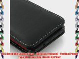 HTC Droid DNA Leather Case - ADR6435 (Verizon) - Vertical Pouch Type WITH Belt Clip (Black)