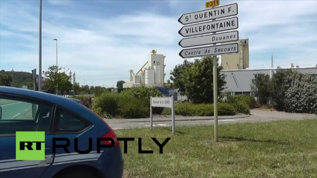Image de Saint-Quentin-Fallavier après l’attaque terroriste contre l’usine