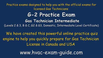 HVAC Exam Guide Practice - Gas Technician Test  G2 - Level Intermediate