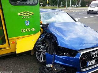 Wypadek Crash Audi RS6 Poznań 27.05.2015 Zdjęcia!!