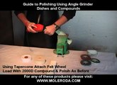 Aluminium polishing using an angle grinder with discs and felts with compound