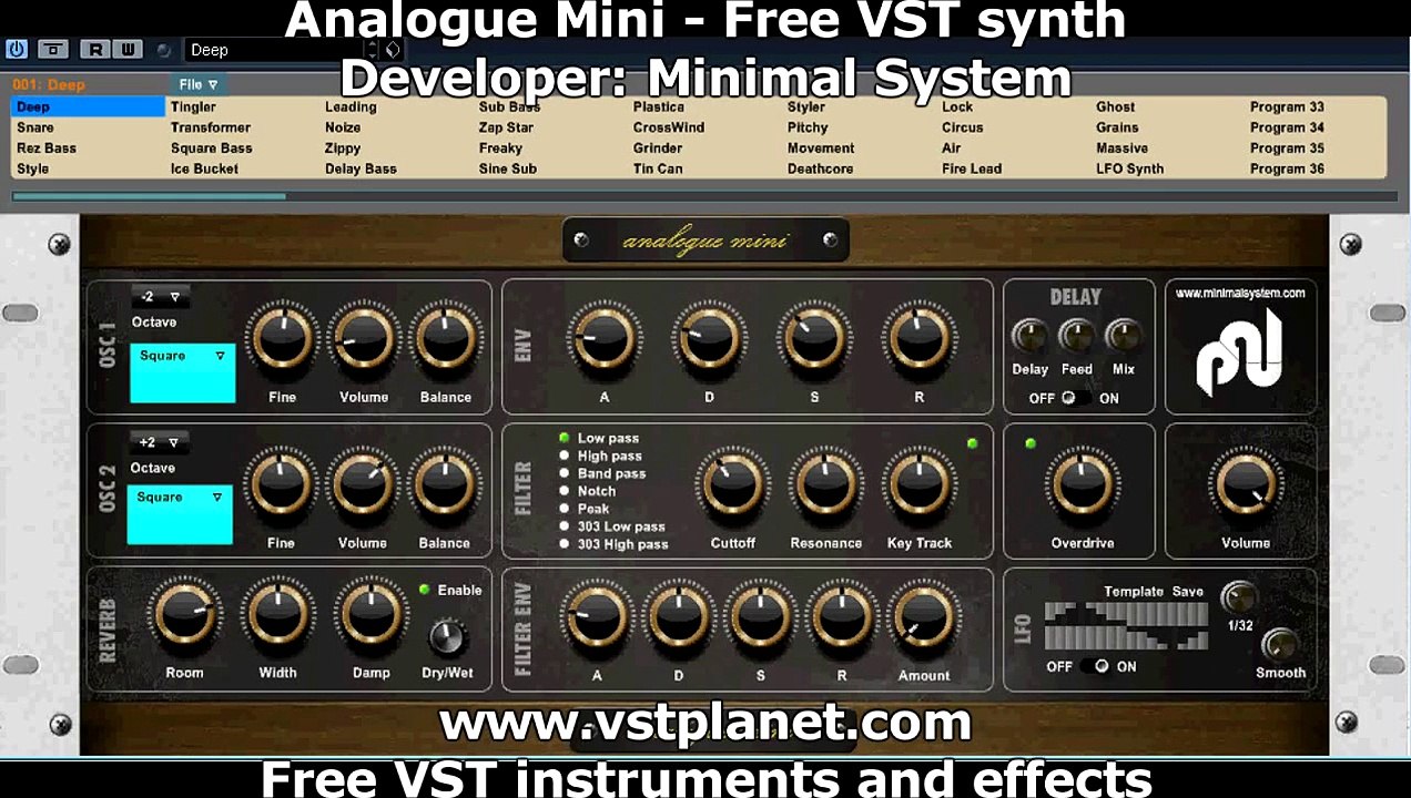 Synthesizer Software Analogue Mini - vstplanet.com