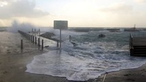 Tempête le 1er février 2014 - Le Conquet : son havre, son port - Finistère - Grosse mer - submersion
