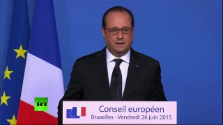 François Hollande réagit suite à l’attentat de Saint Quentin Fallavier