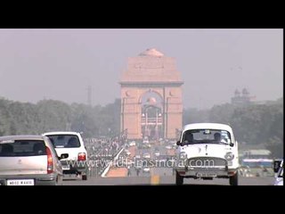 Hindustan Ambassador or new-age Morris Oxford in use as Indian government staff car