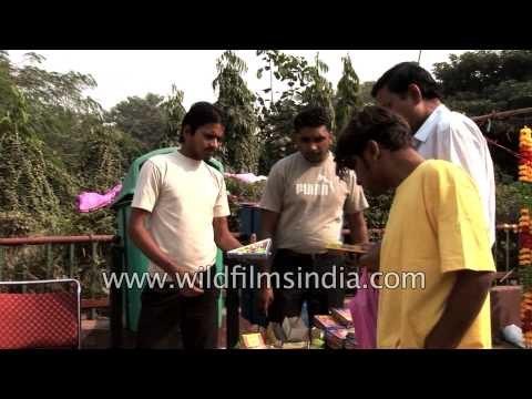 Vendor selling crackers ahead of Diwali - Delhi