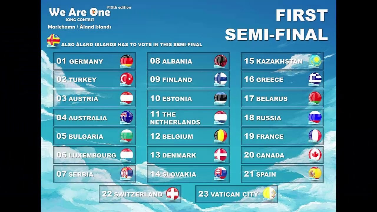 WAO Song Contest / 10th edition / Mariehamn, Åland Islands / First semi-final