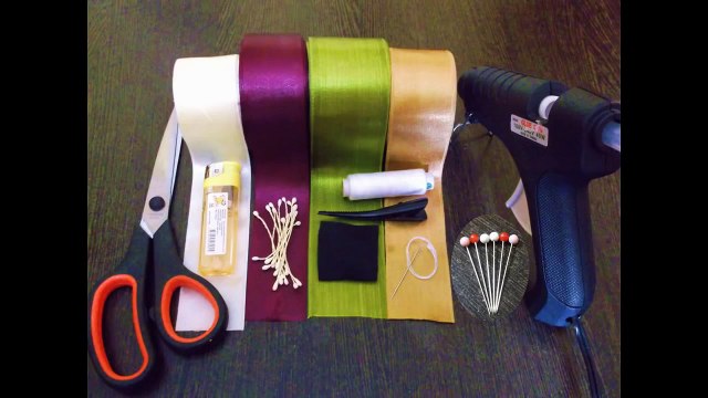 D.I.Y. Kanzashi inspired Satin Tulip Flower Hair Clips - Tutorial