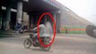 Person Riding a Bike With Ghost