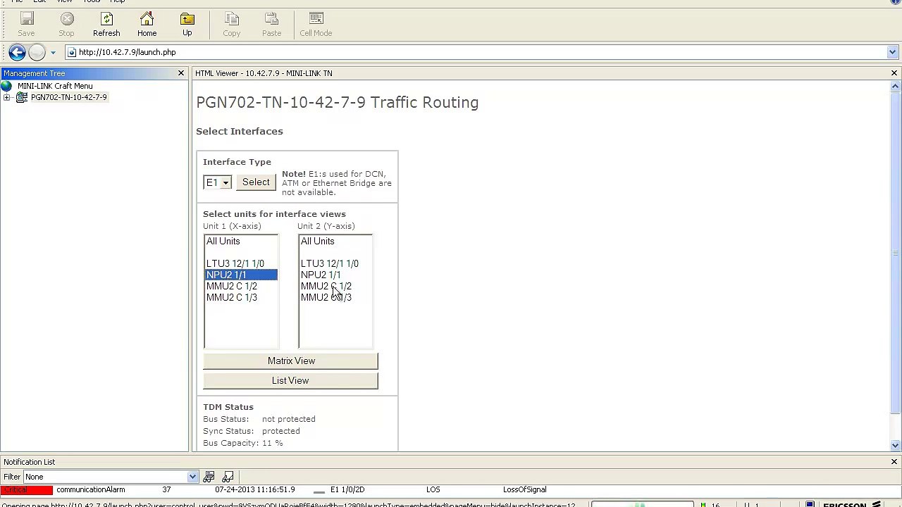 Basic Ericsson Mini Link TN using Mini Link Craft: Traffic Route NPU-MMU